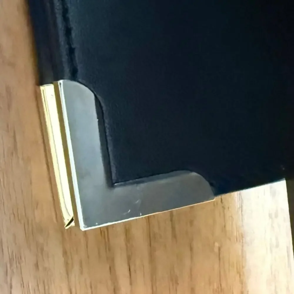 Vintage Franklin Covey Small Padfolio Brass Corners Black Planner 9 x 6.5 in